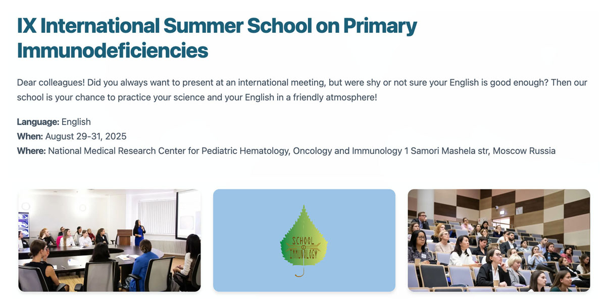 IX International Summer School on Primary Immunodeficiencies
