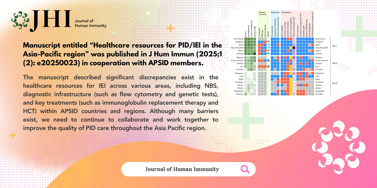 Healthcare resources for inborn errors of immunity in the Asia-Pacific region